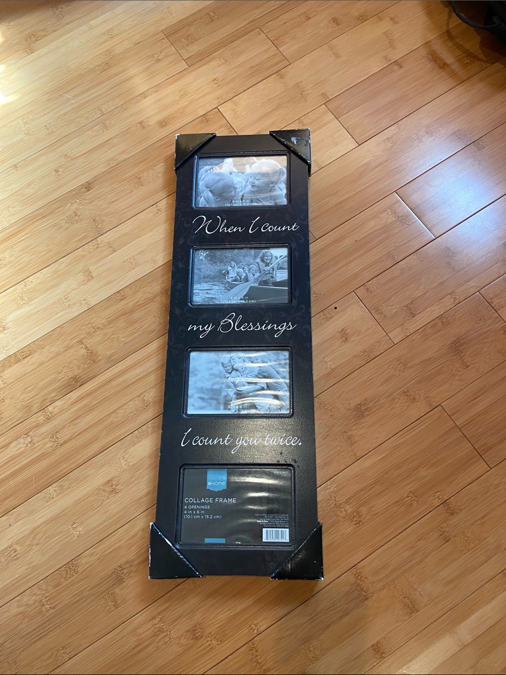 Black Collage Photo Frame - "When I count my Blessings"